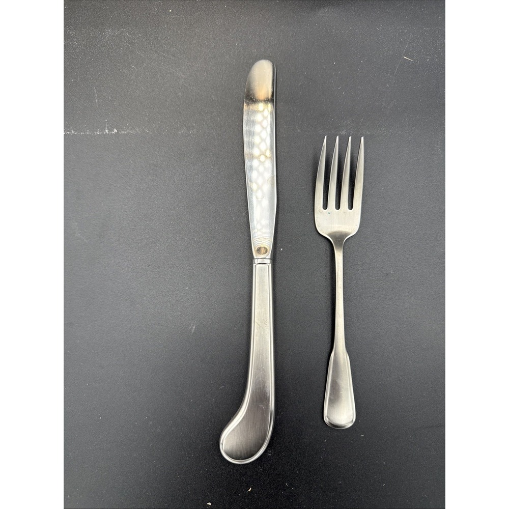 Oneida Stainless Dinner Knife Salad Fork Yorktowne SSS Flatware Traditional